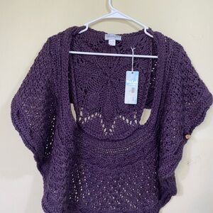 Mud Pie Deep Purple Women's Poncho